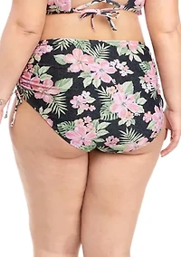 Plus Rio Floral Adjustable High Waist Swim Bottoms