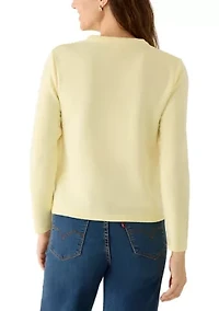 Women's Long Sleeve Knit Lace Up Top
