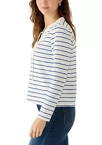 Women's Long Sleeve Yummy Knit Lace Up Top
