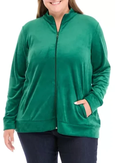 Plus Velour Zip Jacket