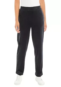 Petite Velour Straight Leg Pants