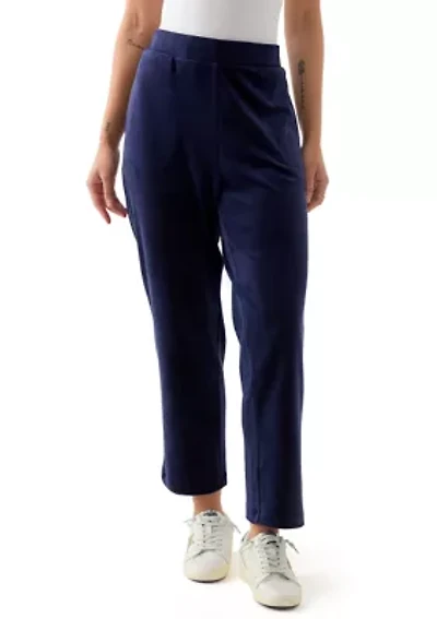 Petite Velour Straight Leg Pants