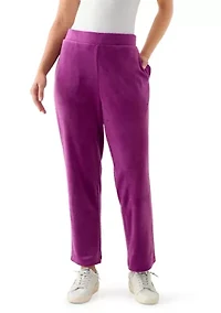 Petite Velour Straight Leg Pants