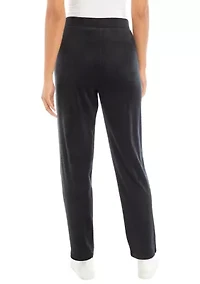 Petite Velour Straight Leg Pants