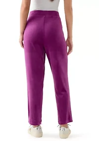 Petite Velour Straight Leg Pants