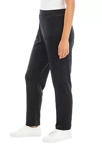 Petite Velour Straight Leg Pants