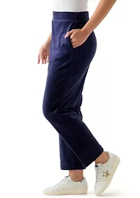 Petite Velour Straight Leg Pants