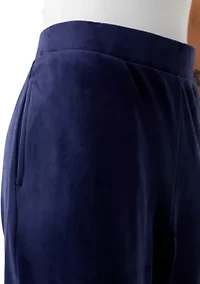 Petite Velour Straight Leg Pants