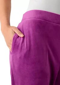 Petite Velour Straight Leg Pants