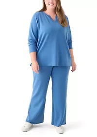 Plus Straight Leg Knit Pants