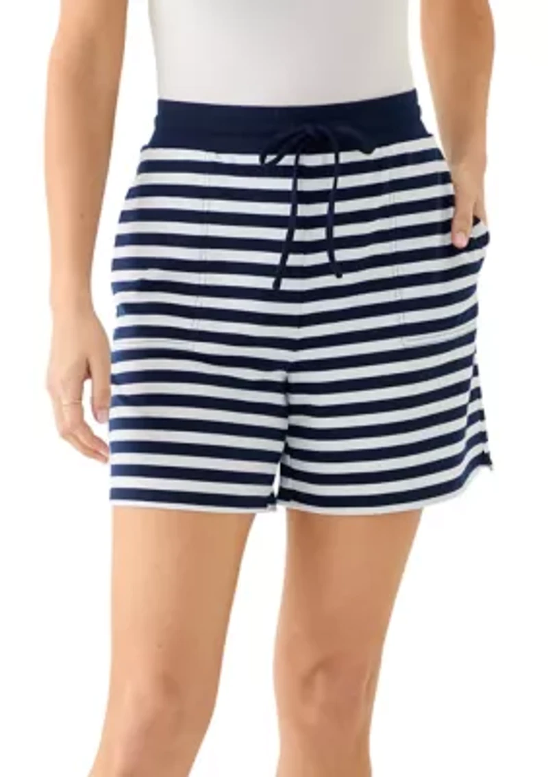 Women's Slub Terry Soft Striped Shorts