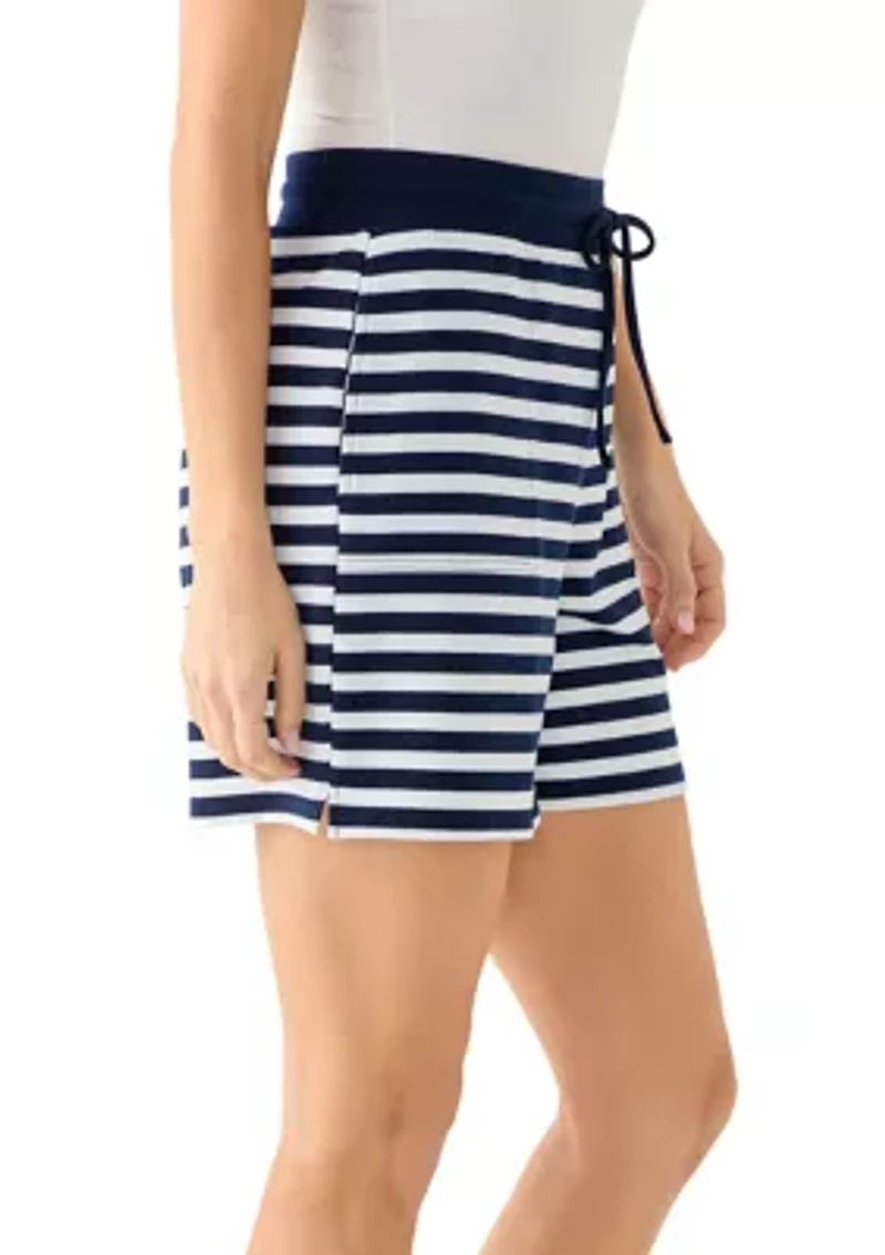 Women's Slub Terry Soft Striped Shorts