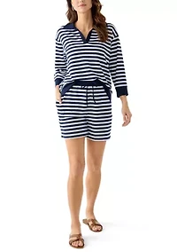 Women's Slub Terry Soft Striped Shorts
