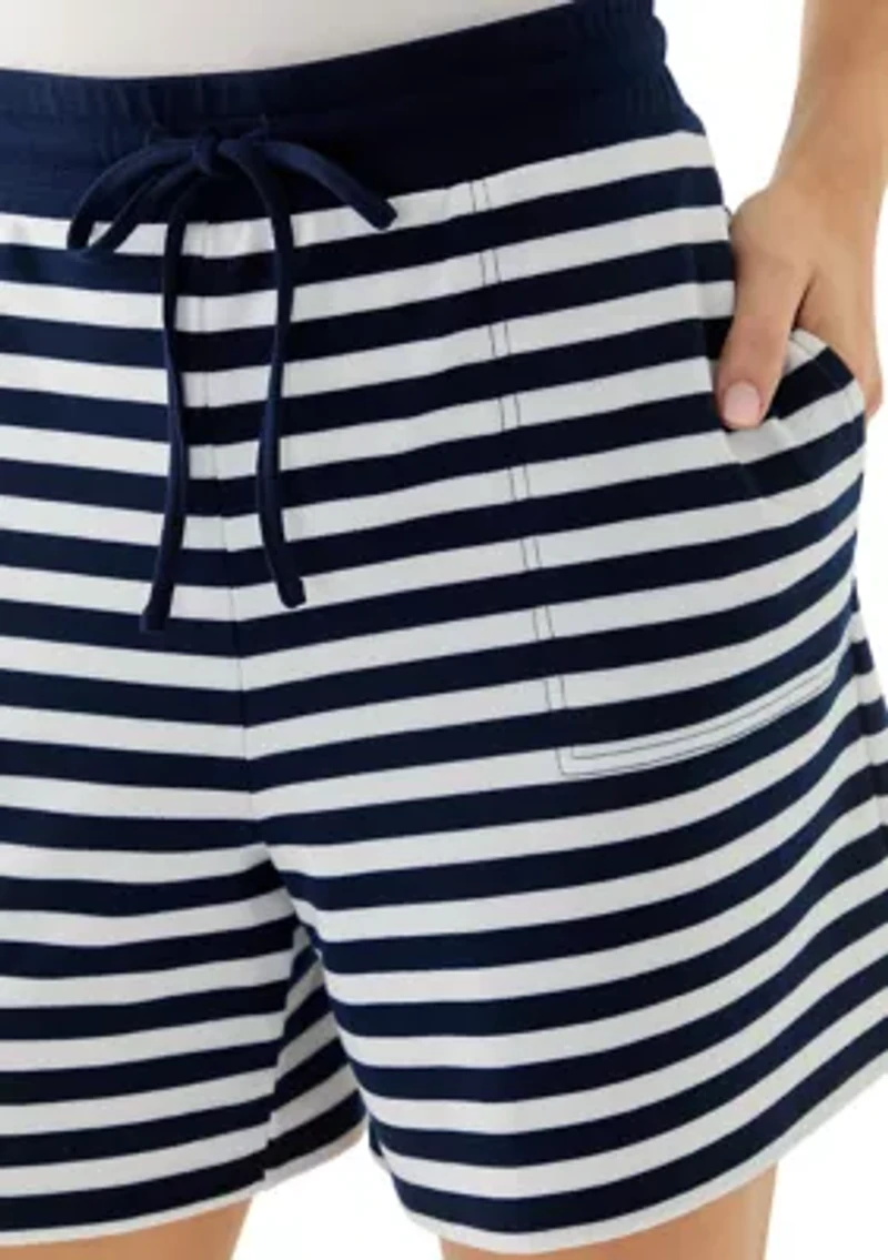 Women's Slub Terry Soft Striped Shorts