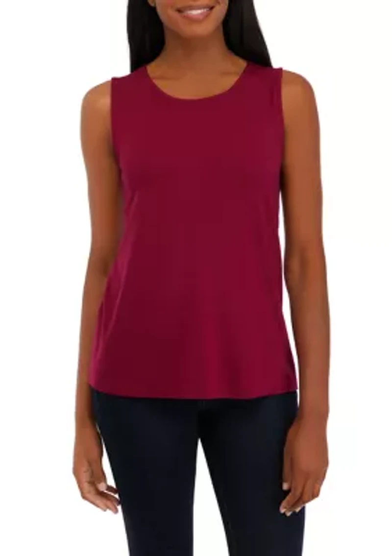 Petite 3/4 Sleeve Cardi with Tank Twofer Set