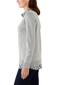 Women's Long Sleeve Twofer Sweater