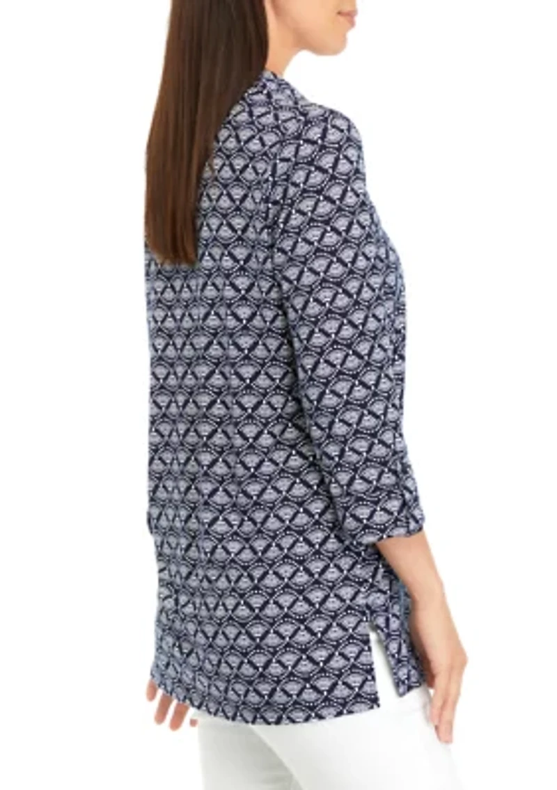 Women's Knit Utility Printed Top
