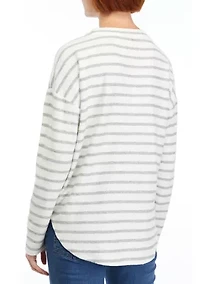 Women's Long Sleeve Chest Pocket Printed T-Shirt