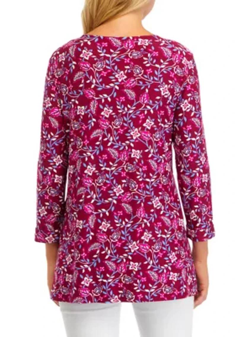 Women's Knit Printed Tunic Top