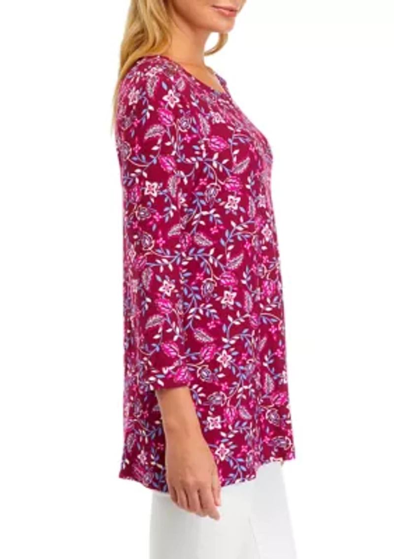 Women's Knit Printed Tunic Top