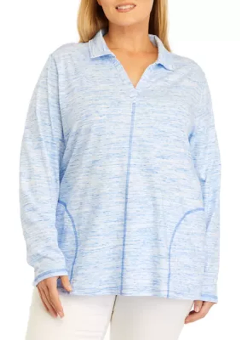 Plus Seam Detail Heather Pullover