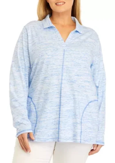 Plus Seam Detail Heather Pullover