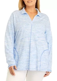 Plus Seam Detail Heather Pullover