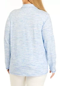 Plus Seam Detail Heather Pullover