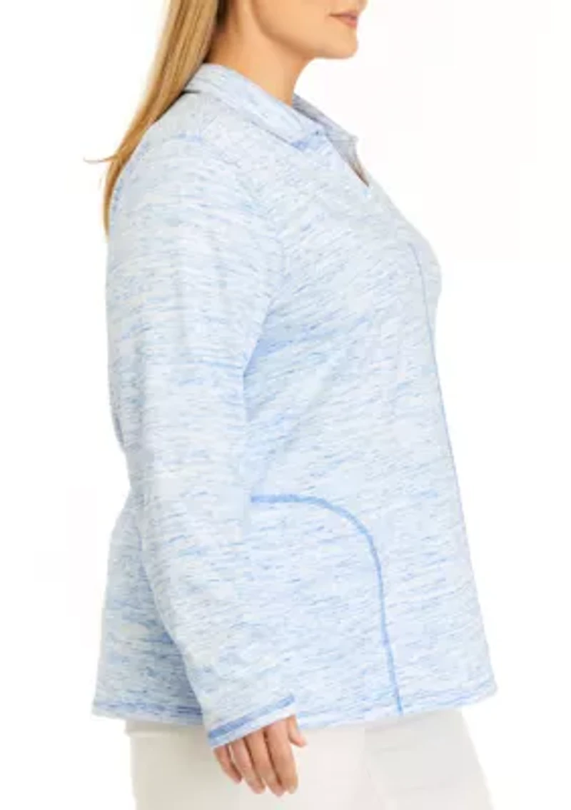 Plus Seam Detail Heather Pullover