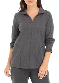 Long Sleeve Seam Detail Heather Jacket