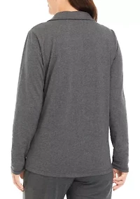 Long Sleeve Seam Detail Heather Jacket