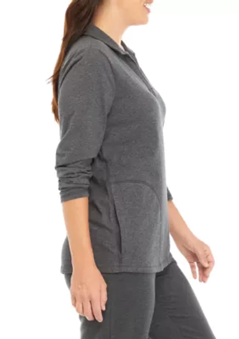 Long Sleeve Seam Detail Heather Jacket