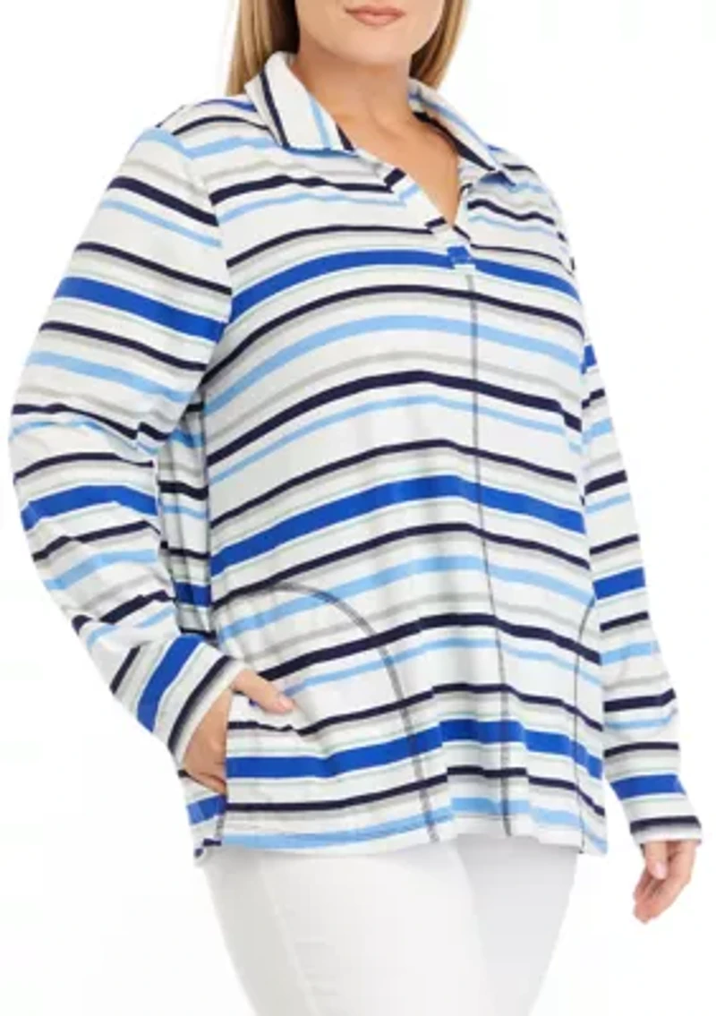 Plus Seam Detail Heather Pullover