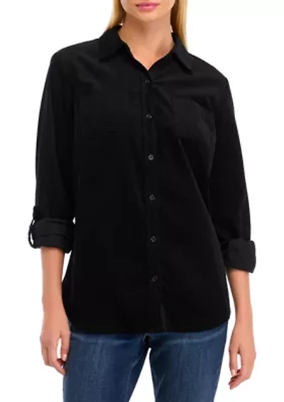 Women's Button Front Corduroy Shirt