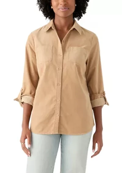 Women's Button Front Corduroy Shirt