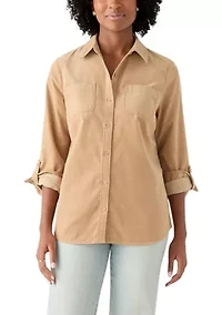 Women's Button Front Corduroy Shirt