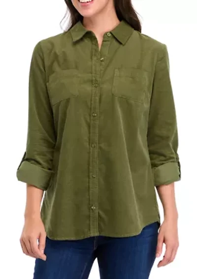 Women's Button Front Corduroy Shirt