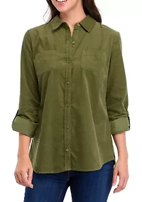 Women's Button Front Corduroy Shirt