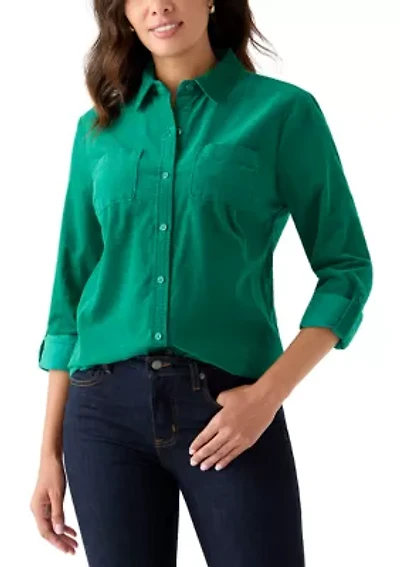 Women's Button Front Corduroy Shirt