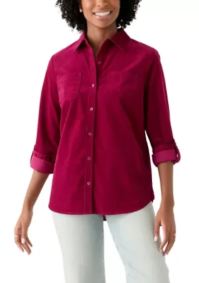 Women's Button Front Corduroy Shirt