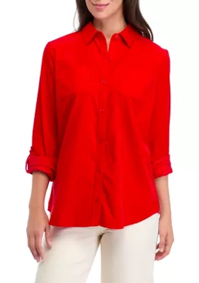 Women's Button Front Corduroy Shirt