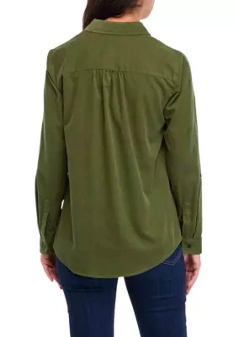 Women's Button Front Corduroy Shirt