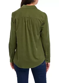 Women's Button Front Corduroy Shirt