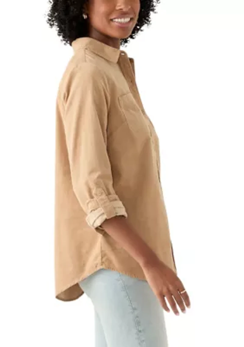 Women's Button Front Corduroy Shirt