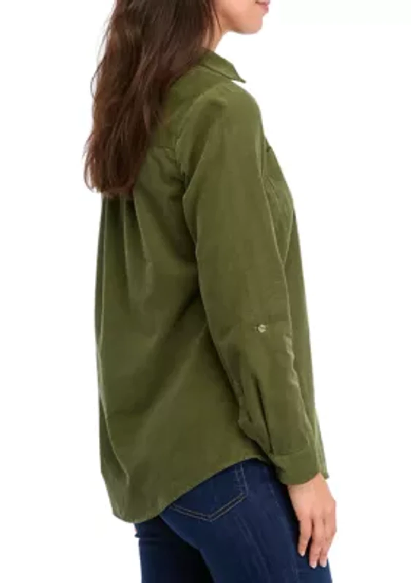 Women's Button Front Corduroy Shirt