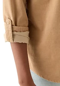 Women's Button Front Corduroy Shirt