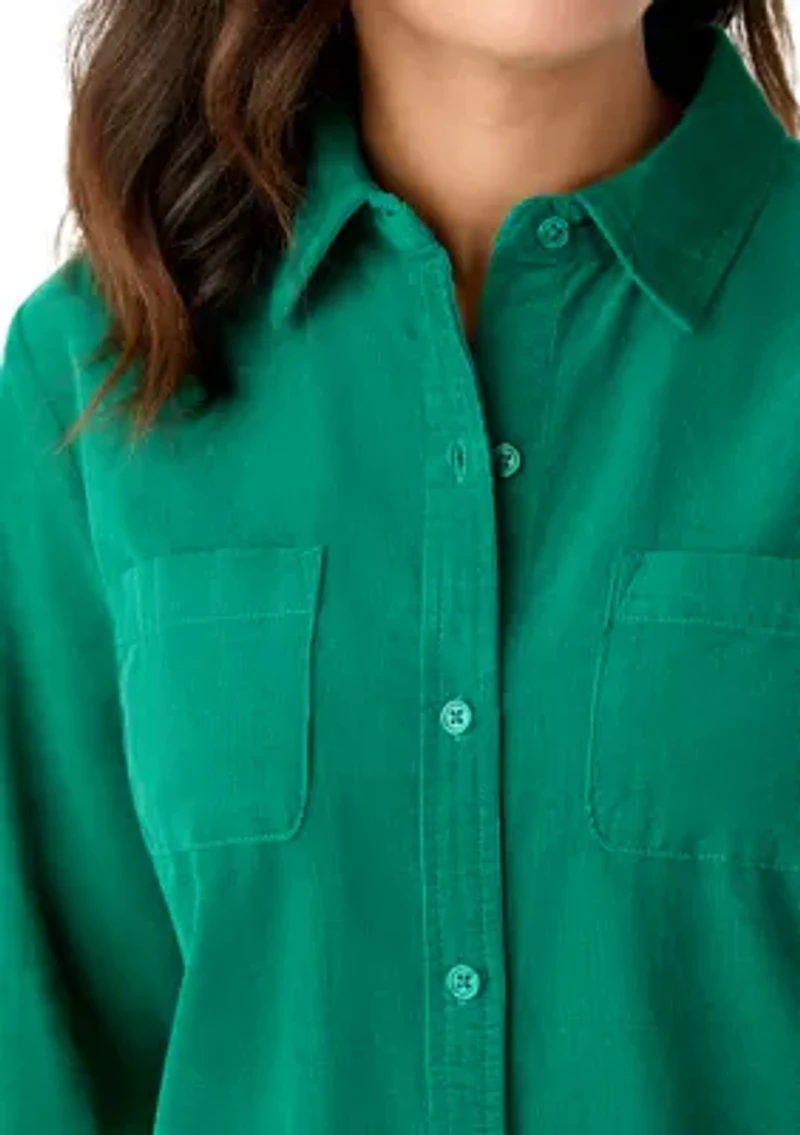 Women's Button Front Corduroy Shirt