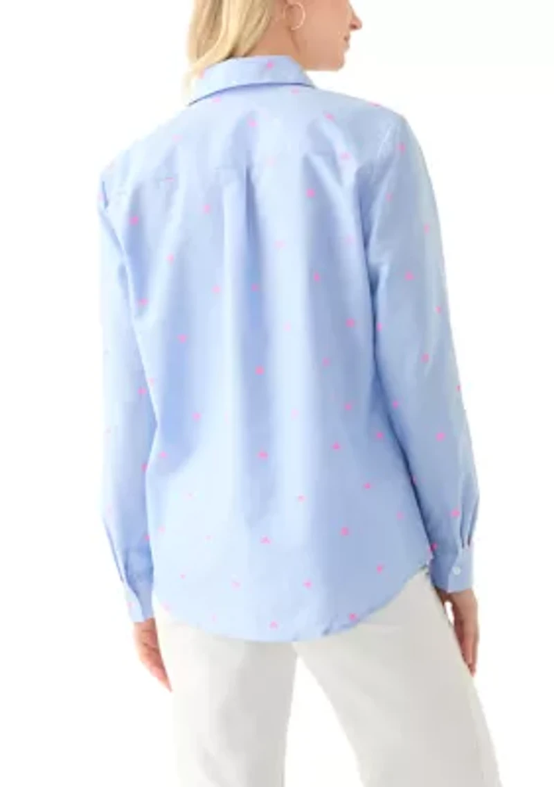 Petite Roll Tab Sleeve Collared Shirt