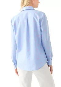 Petite Roll Tab Sleeve Collared Shirt