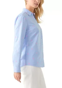 Petite Roll Tab Sleeve Collared Shirt